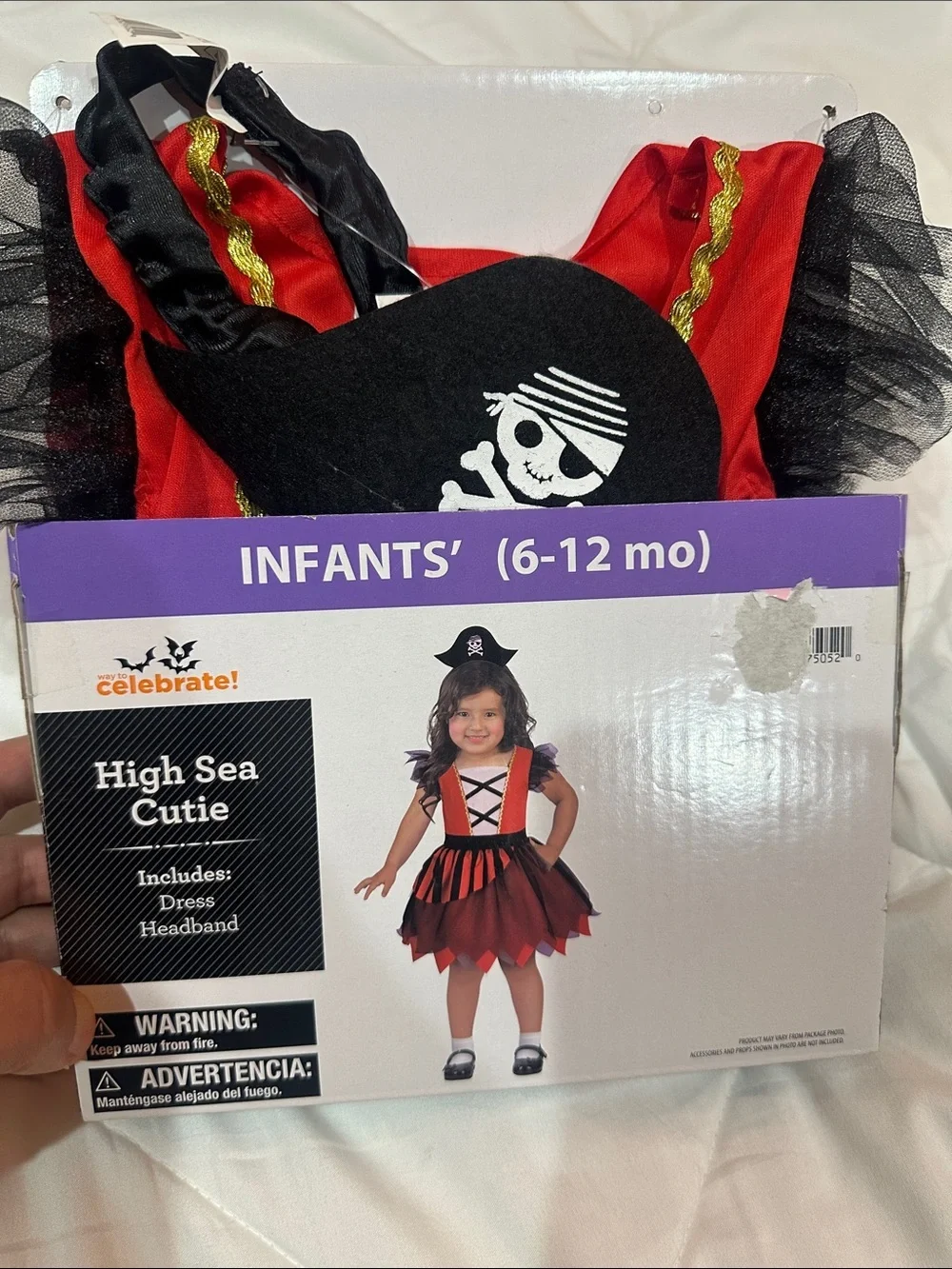NEW Celebrate! High Sea Cutie Infant Pirate Costume - Red & Black size (6-12mo)